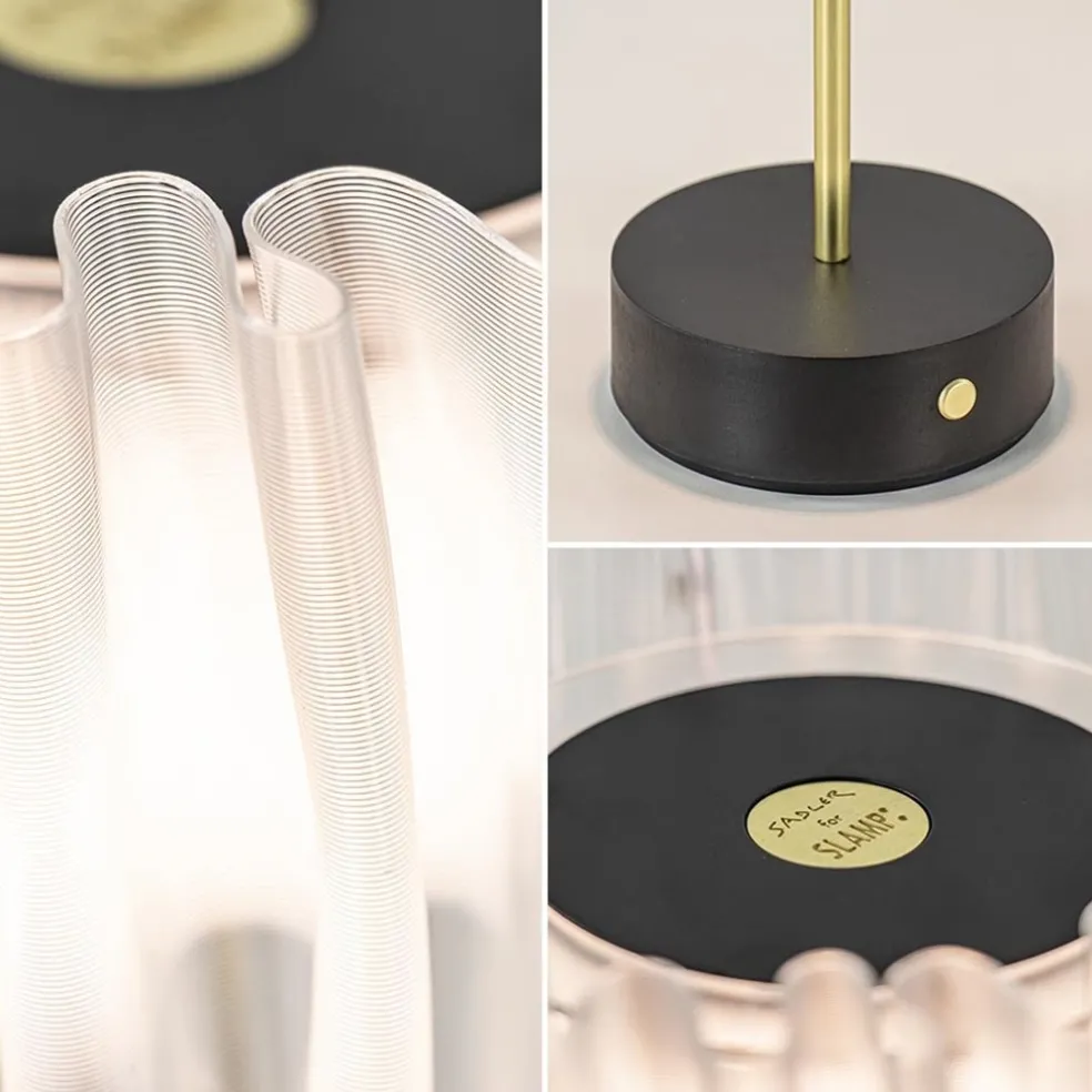 Tafellamp Accordeon op batterij prisma / zwart