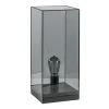 Tafellamp Askjer mat zwart met smoke glas