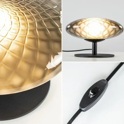 Tafellamp Bottega 30 zwart/smoke glas