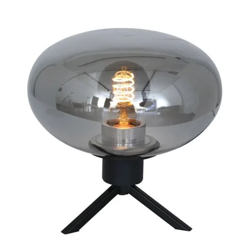Tafellamp driepoot ufo smoke glas