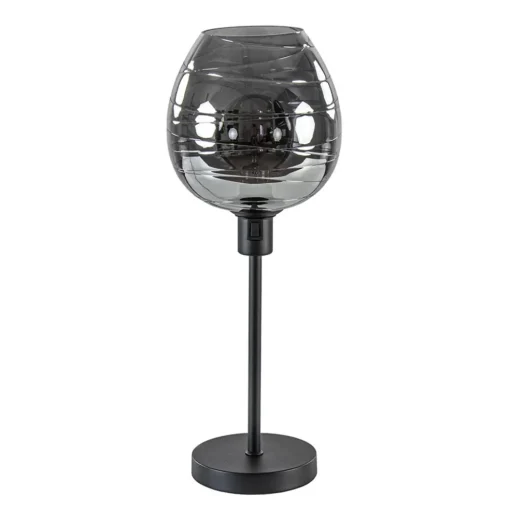 Tafellamp Fantasy op stang zwart + smoke glas