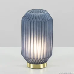 Tafellamp Ivot op batterij mat blauw groot