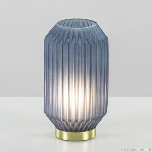 Tafellamp Ivot op batterij mat blauw groot