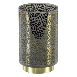 Tafellamp Leopard op batterij donker grijs met goud