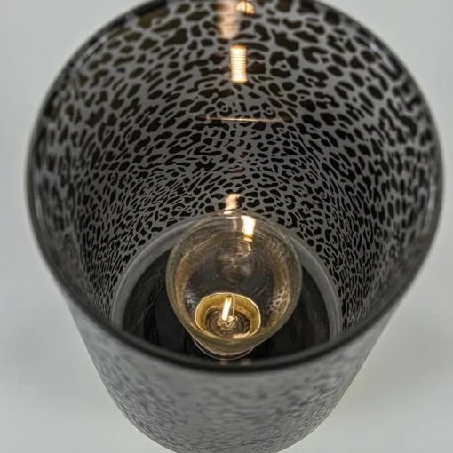 Tafellamp Leopard op batterij donker grijs met goud