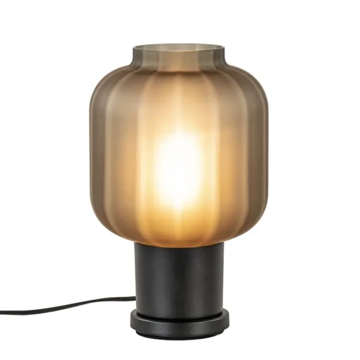 Tafellamp Lett zwart met mat smoke glas