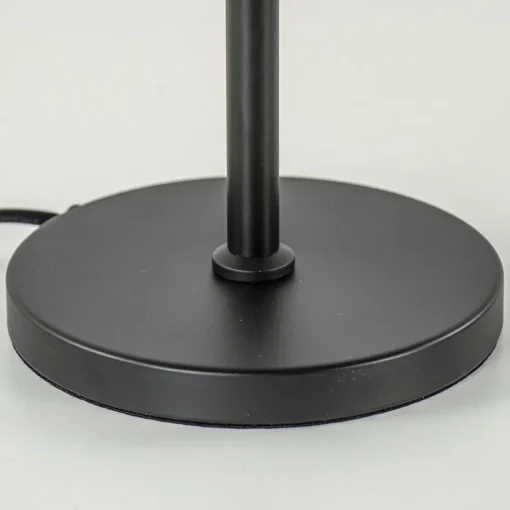 Tafellamp mat zwart met 20 cm smoke glazen bol