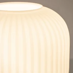 Tafellamp mat zwart met wit glas