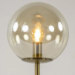 Tafellamp Medina goud met amber glas L&L