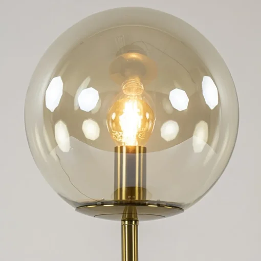 Tafellamp Medina goud met amber glas L&L