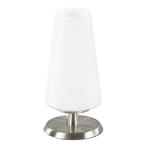 Tafellamp nikkel/glas met touchdimmer