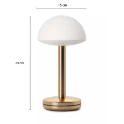 Tafellamp op accu gold/frosted IP65