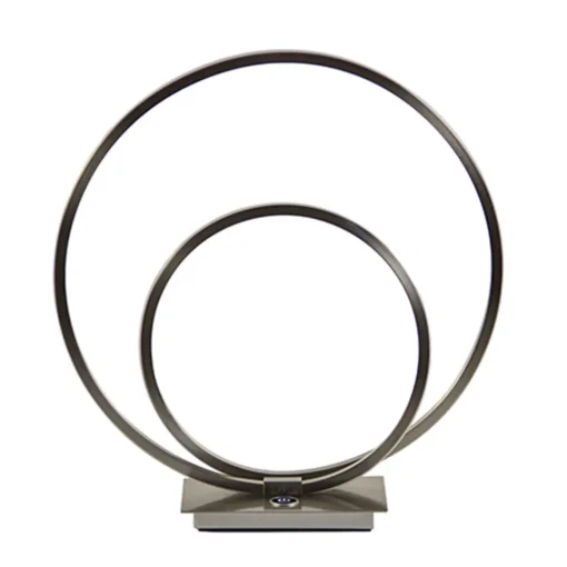 Tafellamp ringen nikkel 3-st. dimmer