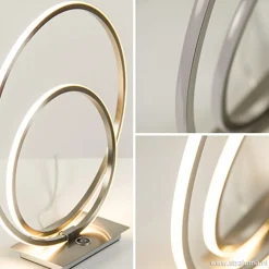 Tafellamp ringen nikkel 3-st. dimmer