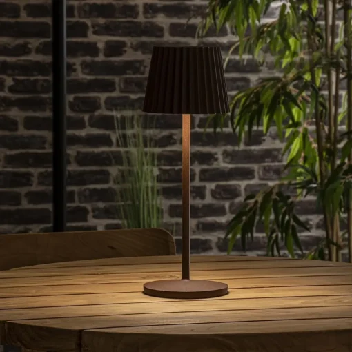 Tafellamp roest bruin oplaadbaar inclusief LED IP54