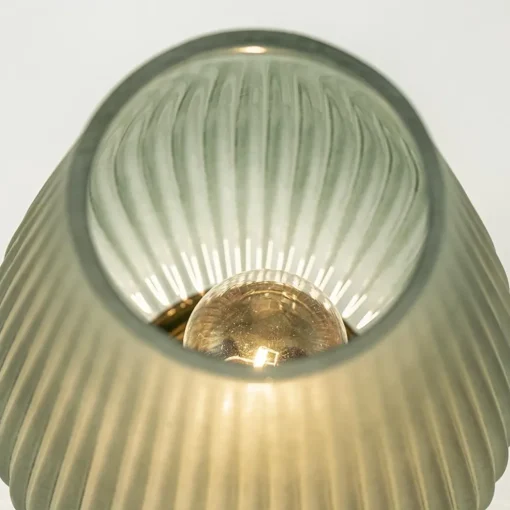 Tafellamp Tajera op batterij donker groen/goud
