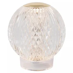 Tafellamp transparant/goud oplaadbaar