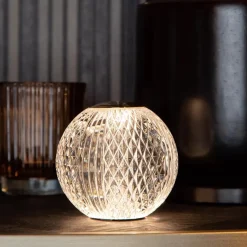 Tafellamp transparant/goud oplaadbaar