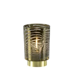 Tafellamp Zebra grijs goud op batterijen Light & Living