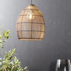Trendy draad hanglamp Meya zwart/goud