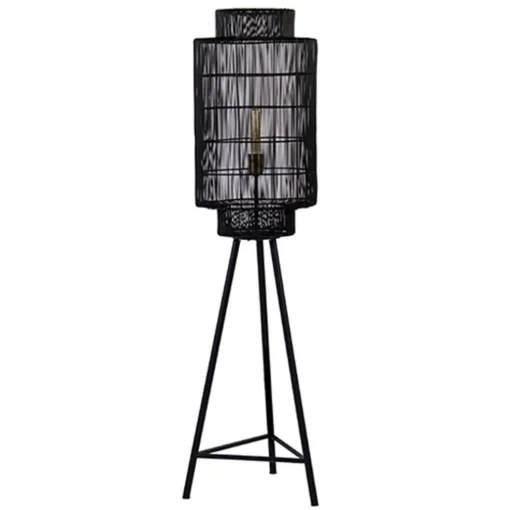 Trendy draad-vloerlamp Gruaro zwart