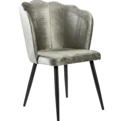 Trendy eetkamerstoel velours met zwarte poot