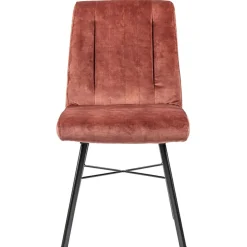 Trendy eetkamerstoel velvet blush met zwarte pootjes