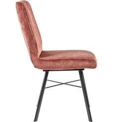 Trendy eetkamerstoel velvet blush met zwarte pootjes