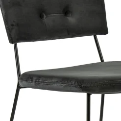 Trendy eetkamerstoel velvet grijs met metalen poot