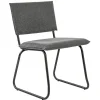 Trendy eettafelstoel grijs met gunmetal poot