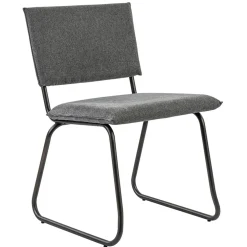 Trendy eettafelstoel grijs met gunmetal poot