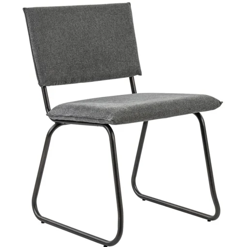 Trendy eettafelstoel grijs met gunmetal poot