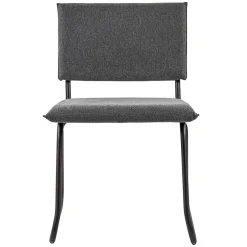 Trendy eettafelstoel grijs met gunmetal poot
