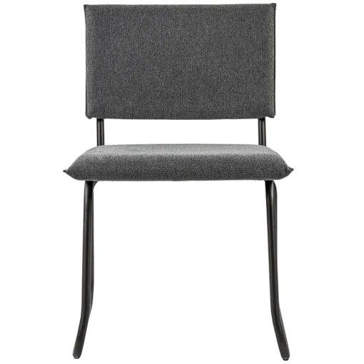 Trendy eettafelstoel grijs met gunmetal poot