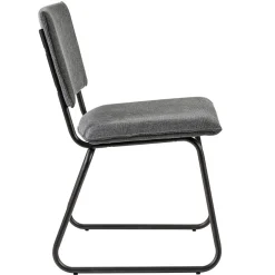Trendy eettafelstoel grijs met gunmetal poot