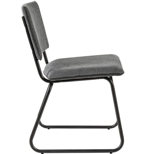 Trendy eettafelstoel grijs met gunmetal poot