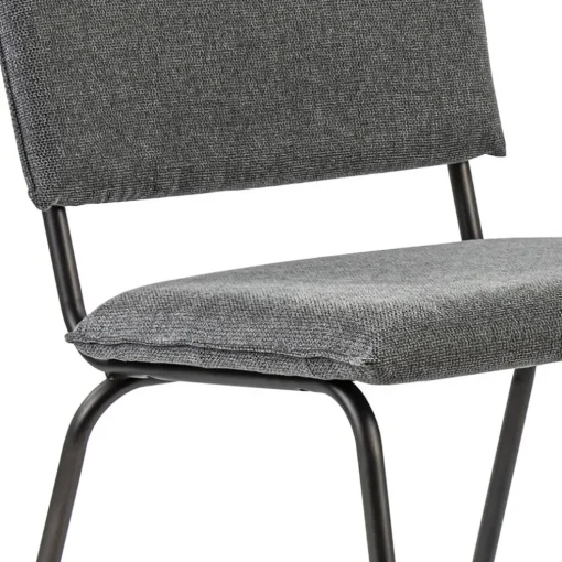 Trendy eettafelstoel grijs met gunmetal poot