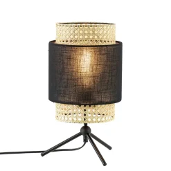 Trendy tafellamp driepoot zwart met webbing