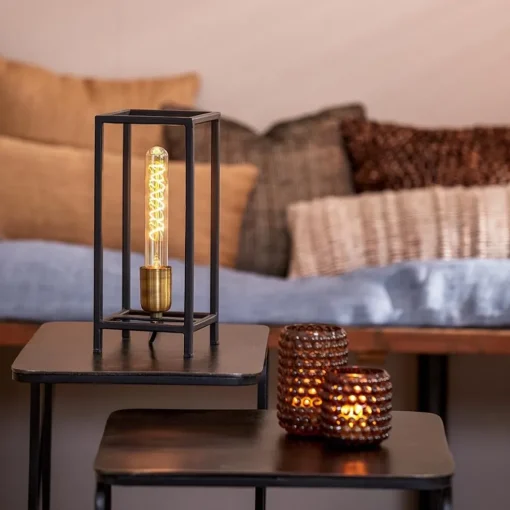 Trendy tafellamp Marlay zwart met brons
