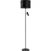 Trendy vloerlamp met kap zwart met goud