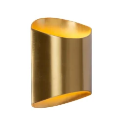 Trendy wandlamp goud metaal G9