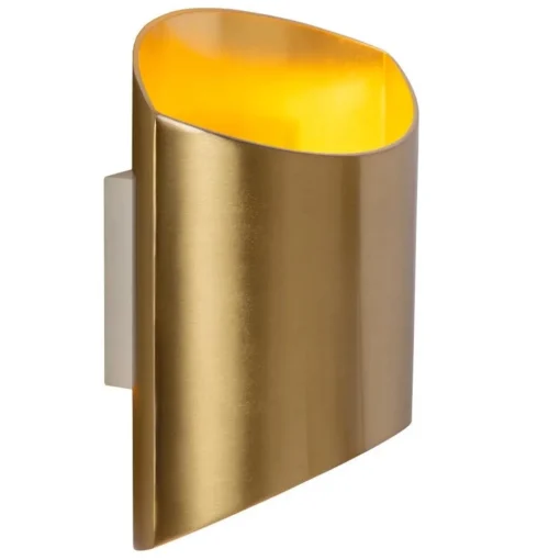 Trendy wandlamp goud metaal G9