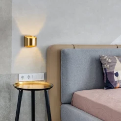 Trendy wandlamp goud metaal G9