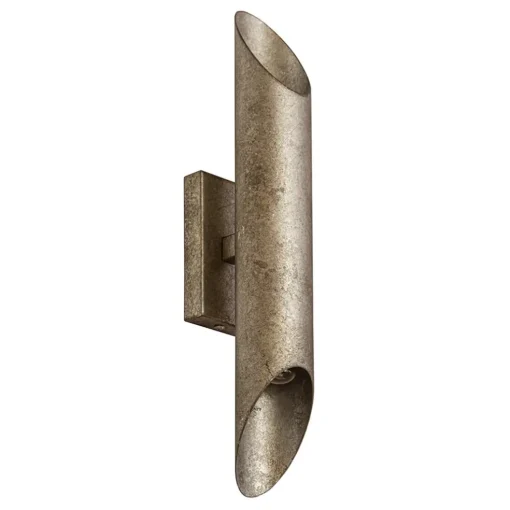 Up+down wandlamp ambachtelijk zilver