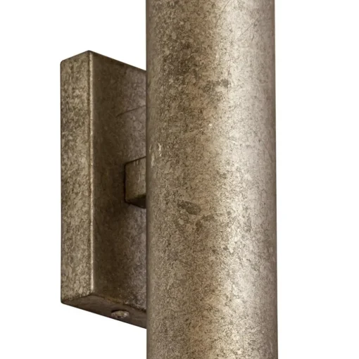 Up+down wandlamp ambachtelijk zilver