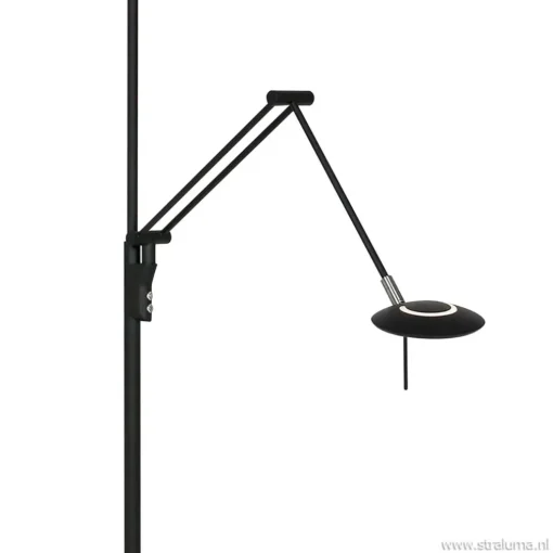 Uplighter zwart met leeslamp - 2 x pushdimmer