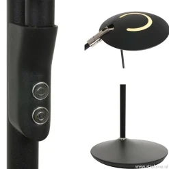 Uplighter zwart met leeslamp - 2 x pushdimmer
