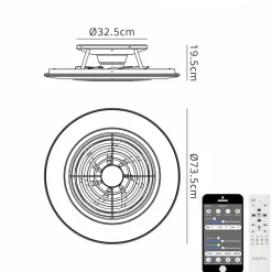 Ventilator Alisio XL zwart afst.bed./app