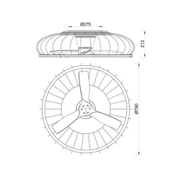Ventilator Nature hout/zwart remote/app