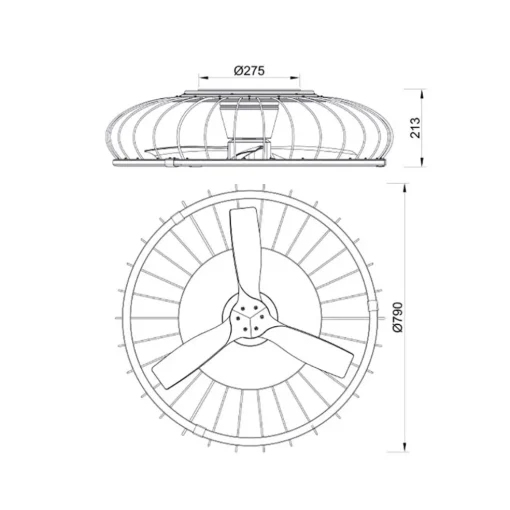 Ventilator Nature hout/zwart remote/app
